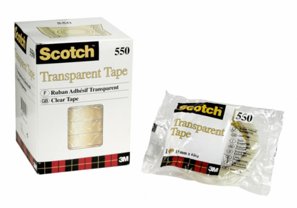 Scotch 550 Pack de 10Â Cintas Adhesivas 15mm x 66m - Transparente