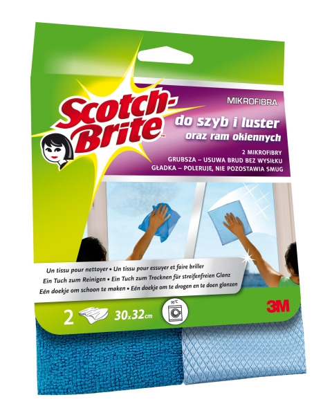 Scotch-Brite Bayeta de Microfibra para Cristales - Color Azul