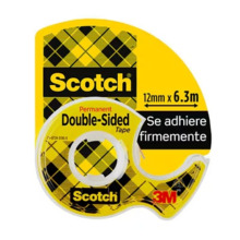 Scotch Cinta Adhesiva de Doble Cara en Dispensador 12mmx6.3m - Adhesivo Permanente - Multiples Usos - Practico Dispensador - 710