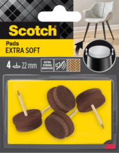 Scotch Pack de 4 Almohadillas de Fieltro con Clavo - Extrasuaves - Diametro de 22mm - Color Marron - SP84N30