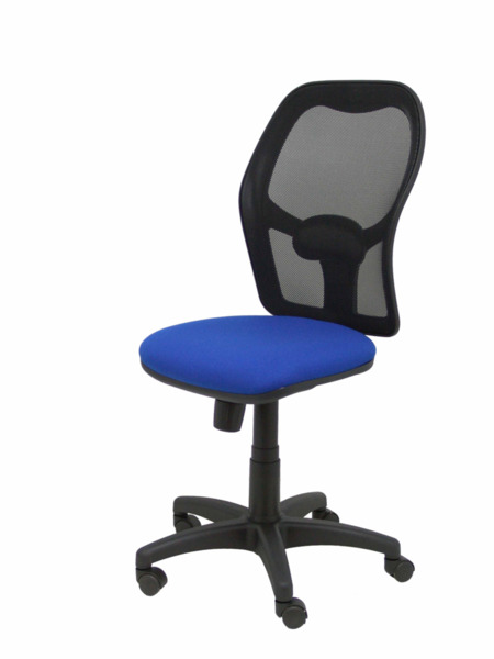 Silla de oficina Alocén malla negra asiento bali azul (3)