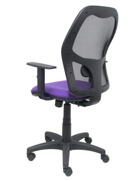 Silla de oficina Alocén malla negra asiento bali lila brazos regulables (5)
