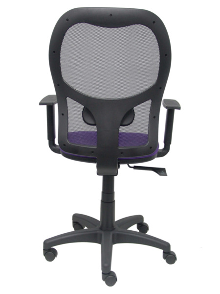 Silla de oficina Alocén malla negra asiento bali lila brazos regulables (6)
