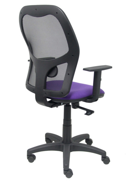 Silla de oficina Alocén malla negra asiento bali lila brazos regulables (7)