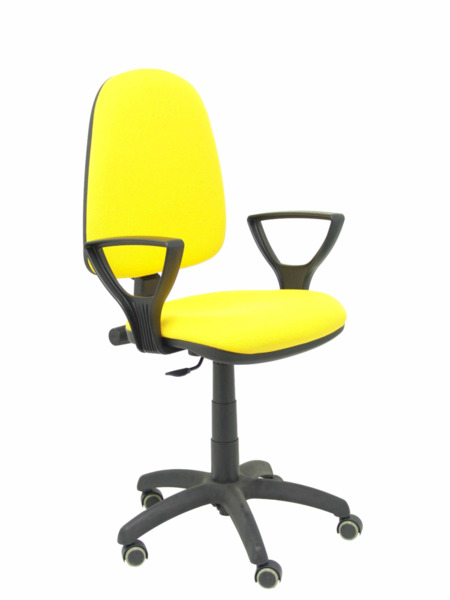 Silla de oficina Ayna bali amarillo brazos fijos ruedas de parqué (1)