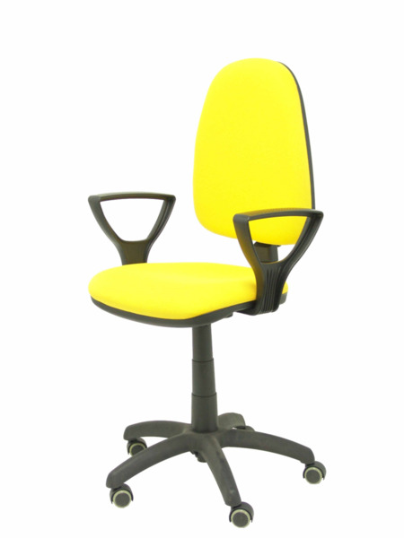 Silla de oficina Ayna bali amarillo brazos fijos ruedas de parqué (3)
