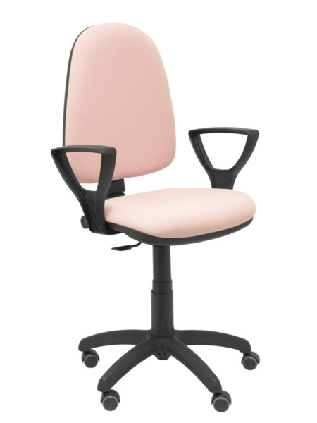 Silla de oficina Ayna bali rosa pálido brazos fijos ruedas de parqué (1)