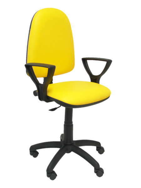 Silla de oficina Ayna similpiel amarillo con brazos (1)