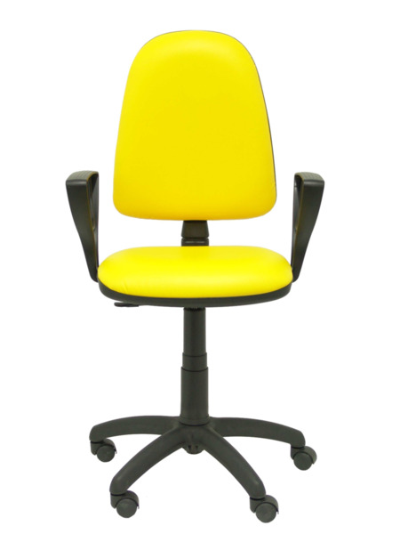 Silla de oficina Ayna similpiel amarillo con brazos (2)