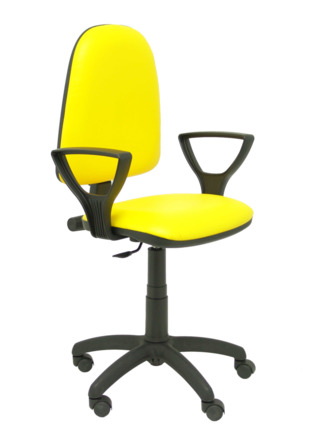 Silla de oficina Ayna similpiel amarillo con brazos