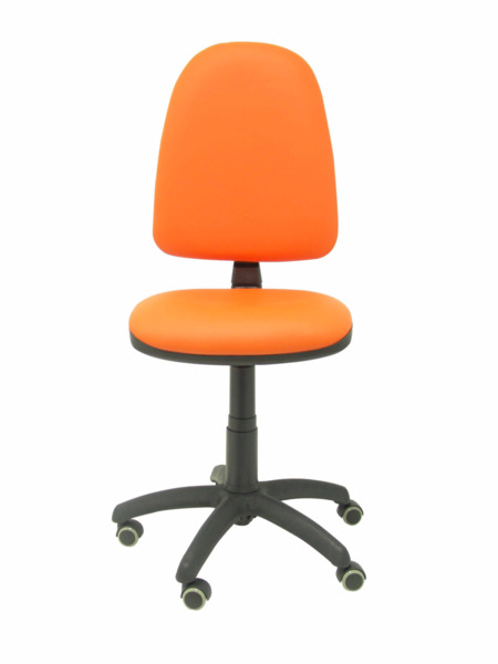 Silla de oficina Ayna similpiel naranja ruedas de parqué (2)