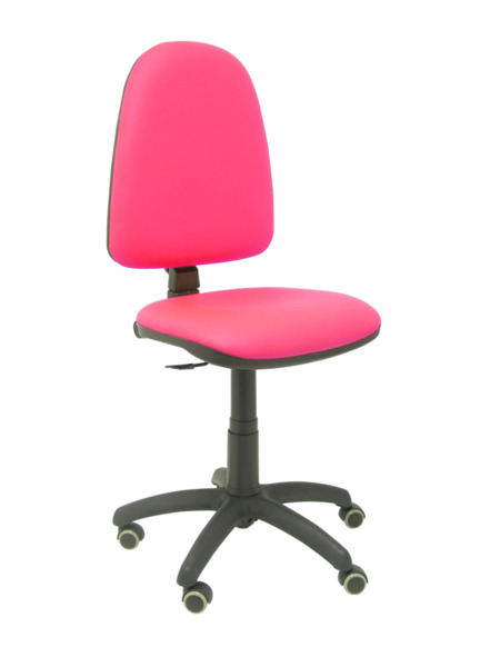 Silla de oficina Ayna similpiel rosa ruedas de parqué (1)