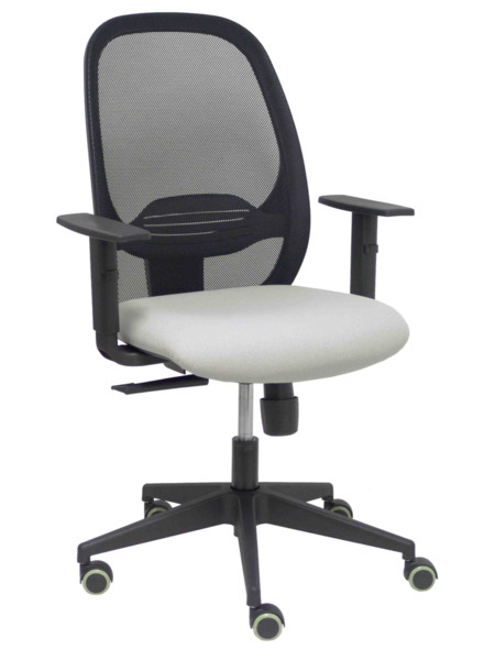 Silla de oficina Cilanco negra malla negra asiento bali gris brazo regulable. (1)