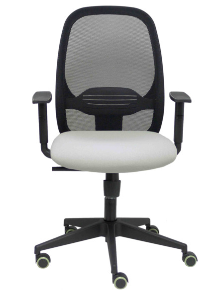 Silla de oficina Cilanco negra malla negra asiento bali gris brazo regulable. (2)