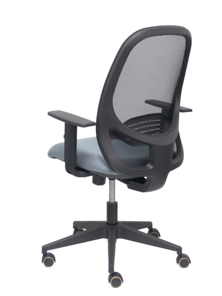 Silla de oficina Cilanco negra malla negra asiento bali gris brazo regulable (5)