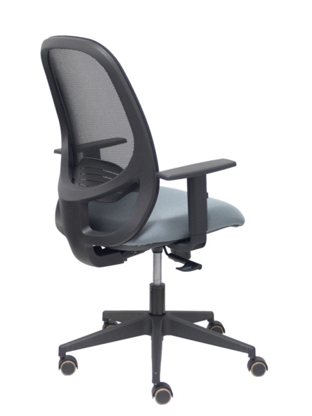 Silla de oficina Cilanco negra malla negra asiento bali gris brazo regulable (7)