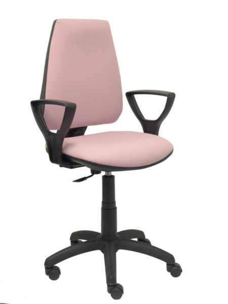 Silla de oficina Elche CP bali rosa pálido brazos fijos ruedas de parquet (1)