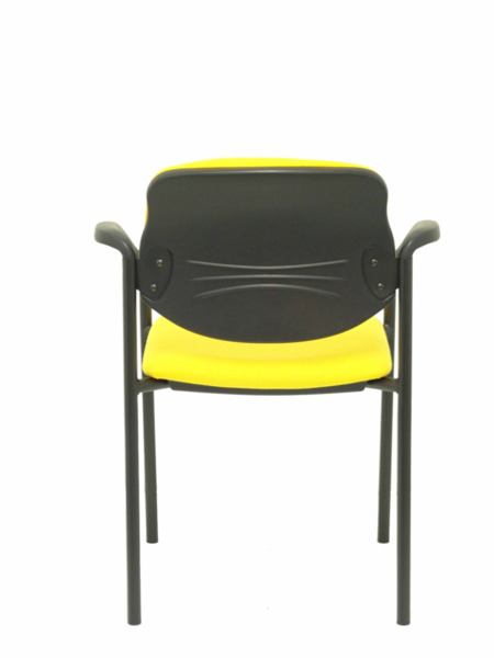 Silla de oficina fija Villalgordo bali amarillo chasis negro con brazos (6)