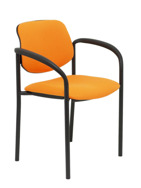 Silla de oficina fija Villalgordo bali naranja chasis negro con brazos (1)