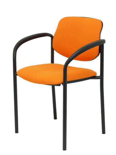 Silla de oficina fija Villalgordo bali naranja chasis negro con brazos (3)