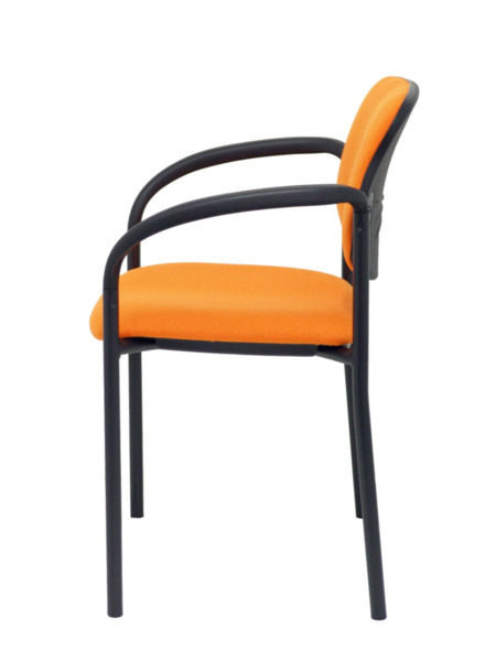 Silla de oficina fija Villalgordo bali naranja chasis negro con brazos (4)
