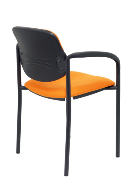 Silla de oficina fija Villalgordo bali naranja chasis negro con brazos (7)