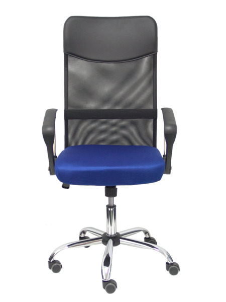 Silla de oficina Gontar respaldo malla negro asiento azul (2)