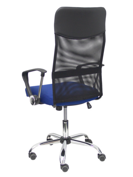 Silla de oficina Gontar respaldo malla negro asiento azul (5)