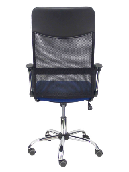 Silla de oficina Gontar respaldo malla negro asiento azul (6)