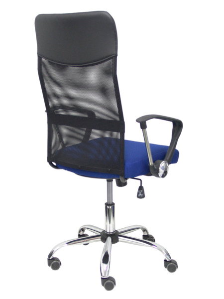 Silla de oficina Gontar respaldo malla negro asiento azul (7)
