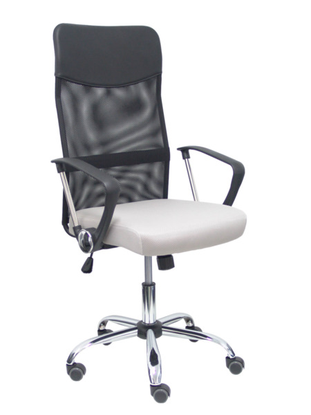 Silla de oficina Gontar respaldo malla negro asiento gris claro (1)