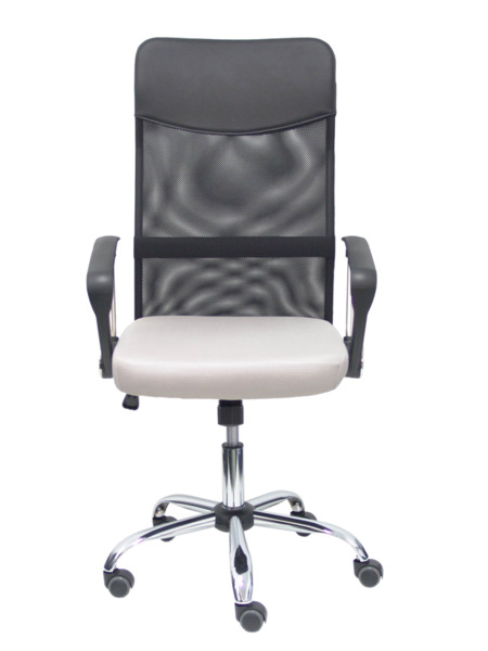 Silla de oficina Gontar respaldo malla negro asiento gris claro (2)