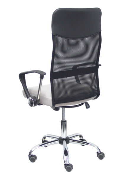 Silla de oficina Gontar respaldo malla negro asiento gris claro (5)