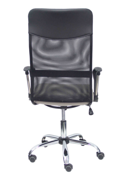 Silla de oficina Gontar respaldo malla negro asiento gris claro (6)