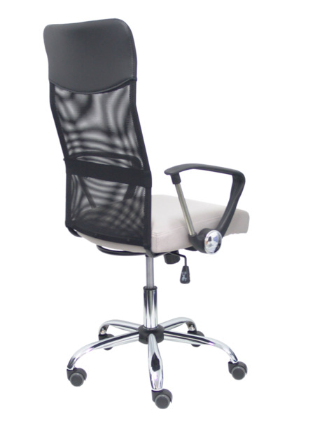 Silla de oficina Gontar respaldo malla negro asiento gris claro (7)