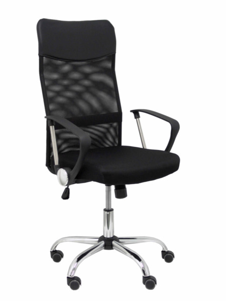 Silla de oficina Gontar respaldo malla negro asiento negro (1)
