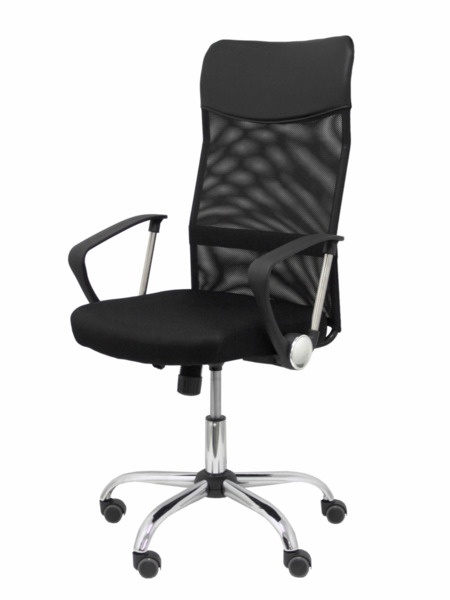 Silla de oficina Gontar respaldo malla negro asiento negro (3)