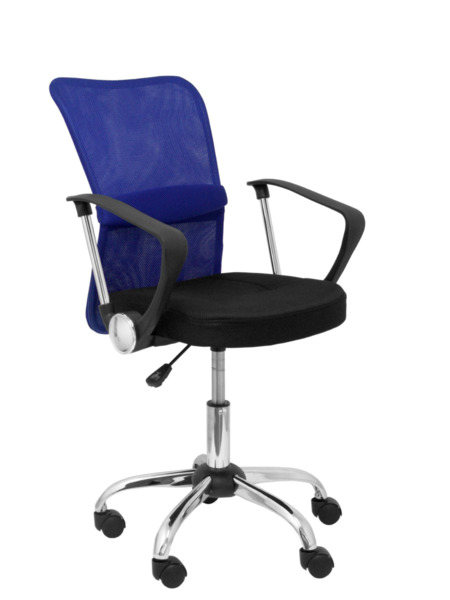 Silla de oficina infantil Cardenete respaldo malla azul asiento negro (1)