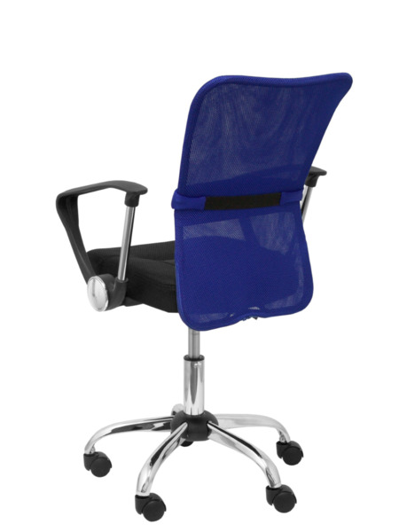 Silla de oficina infantil Cardenete respaldo malla azul asiento negro (5)