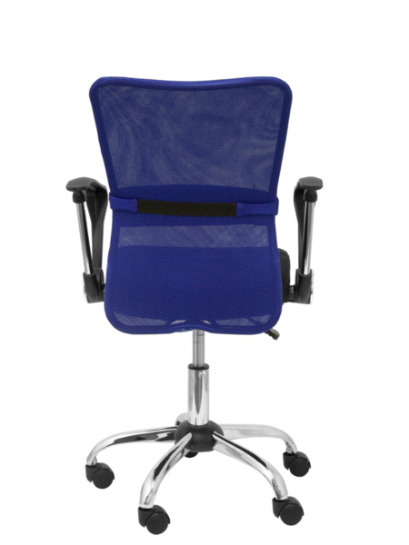 Silla de oficina infantil Cardenete respaldo malla azul asiento negro (6)
