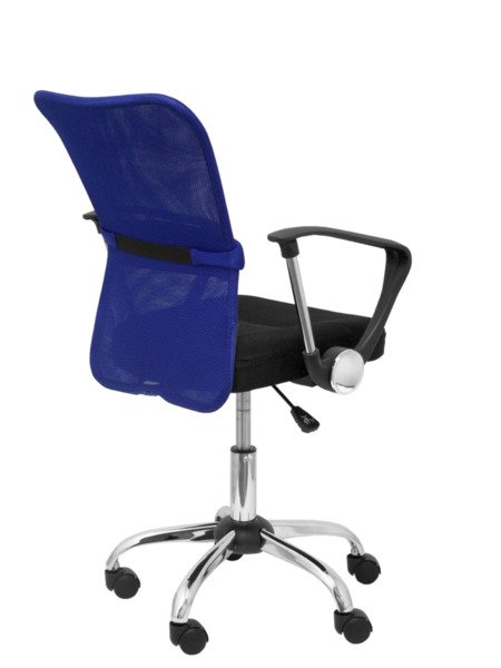 Silla de oficina infantil Cardenete respaldo malla azul asiento negro (7)