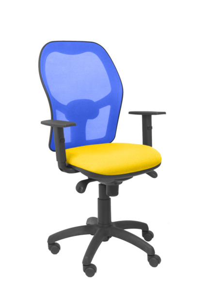 Silla de oficina Jorquera malla azul asiento bali amarilla (1)