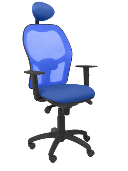 Silla de oficina Jorquera malla azul asiento bali azul con cabecero fijo (1)