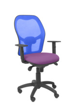 Silla de oficina Jorquera malla azul asiento bali lila