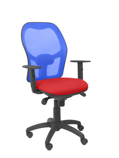 Silla de oficina Jorquera malla azul asiento bali rojo (1)