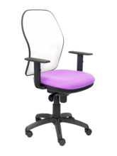 Silla de oficina Jorquera malla blanca asiento bali lila