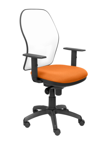 Silla de oficina Jorquera malla blanca asiento bali naranja (1)