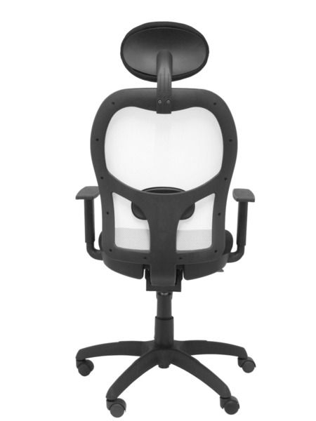 Silla de oficina Jorquera malla blanca asiento bali negro con cabecero fijo (6)