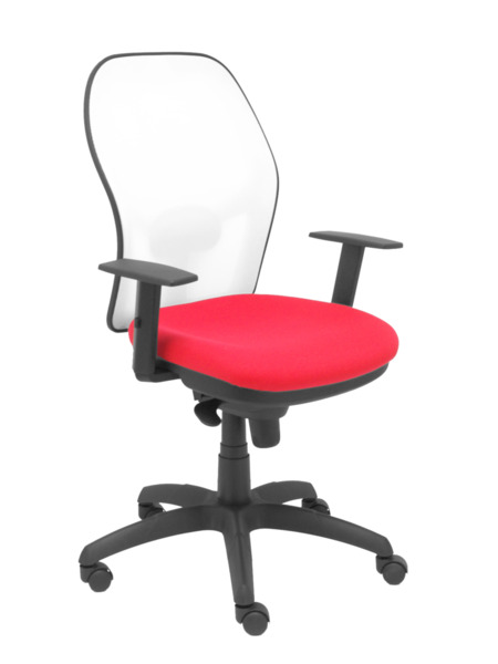 Silla de oficina Jorquera malla blanca asiento bali rojo (1)