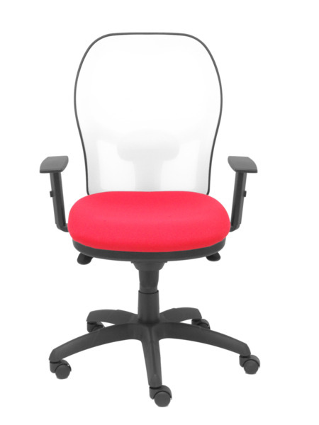 Silla de oficina Jorquera malla blanca asiento bali rojo (2)